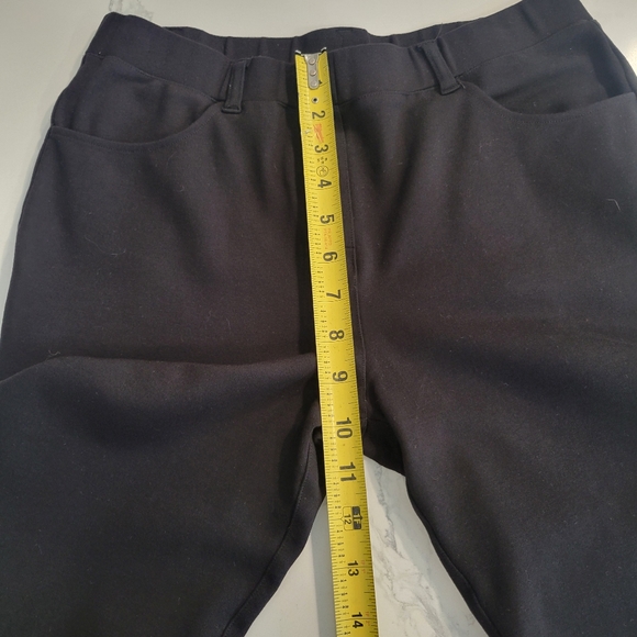Quince Black Ultra Strech Ponte Straight Leg 4 Pcoket Business Casual Pants M - Picture 6 of 7